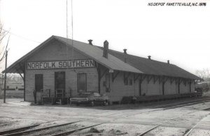 Fayetteville North Carolina Train Station Depot Real Photo Postcard AA30206