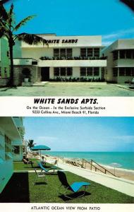 MIAMI BEACH, FL Florida  WHITE SANDS APARTMENTS~Collins Ave 1962 Chrome Postcard