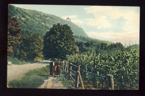 Holyoke, Massachusetts/MA Postcard, Walking on Lonely Country Road, Mount Tom