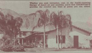 LP03  Palm Springs, California, CA, postcard, Crawford's 