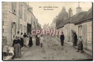 Old Postcard Connerre Rue Nationale