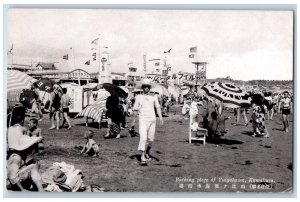 Kamakura Japan Postcard Bathing Place Umbrellas at Yuigahama c1940's Vintage