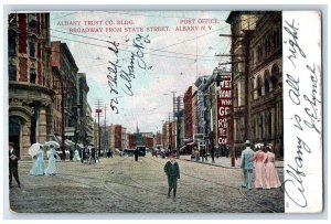 1906 Albany Trust Post Office Broadway State Street Albany New York NY Postcard 