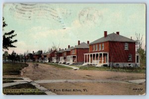 Fort Ethan Allen Vermont VT Postcard Sergeant's Row And Hospital Building 1912