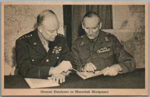 GENERAL EISENHOWER & MARSHAL MONTGOMERY VINTAGE POSTCARD