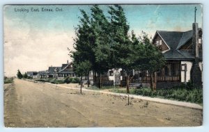 ERLEAU, Ontario Canada ~ Looking East  STREET SCENE c1910s Handcolored Postcard