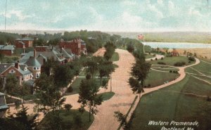 Vintage Postcard 1906 Western Promenade Valley Green Field Portland Maine ME