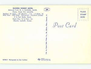 Unused Pre-1980 EASTERN SUMMIT MOTEL Florida Massachusetts MA s3579