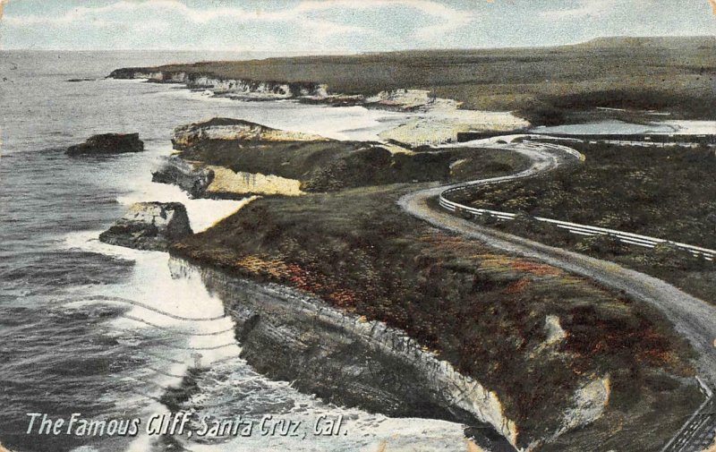 The Famous Cliff SANTA CRUZ, CA Capitola Cancel 1907 Vintage Postcard