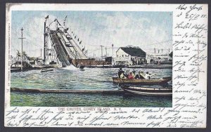 1909 THE CHUTES AT CONEY ISLAND NY TO HAMBURG GERMANY, SCARCE