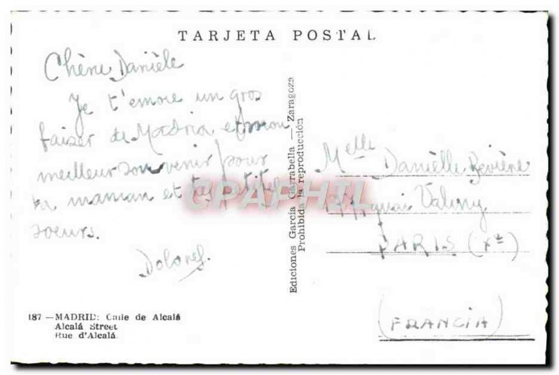 Postcard Modern Caile Madrid Alcala
