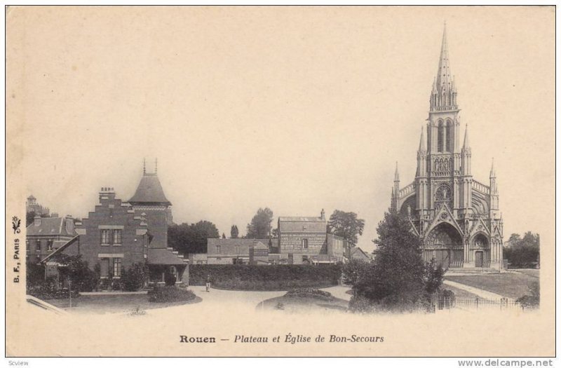 ROUEN , France , 1890s : Plateau et Eglise de Bon-Secours