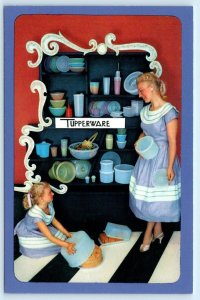 TUPPERWARE Repro Advertising MOTHER DAUGHTER Matching Dress 4x6 Postcard 1987