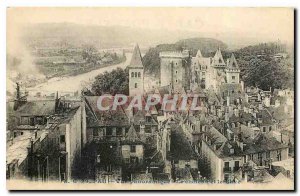 Old postcard Pau Panoramic Le Chateau and the Gave