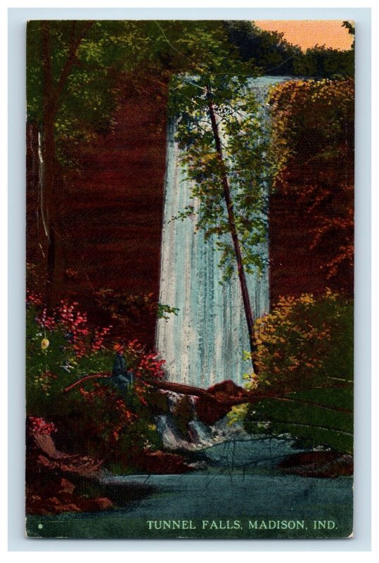 Vintage Tunnel Falls, Madison, Ind. Postcard 5WE