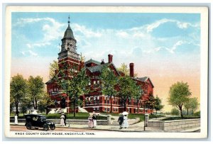 c1920 Knox County Court House Classic Car People Knoxville Tennessee TN Postcard