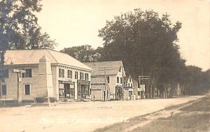 Fryeburg ME Main Street Storefronts Monument Drug Store, Real Photo Postcard