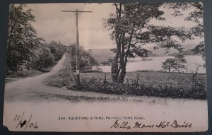 Postcard PA Aquetong Spring - Old York Road - 1906