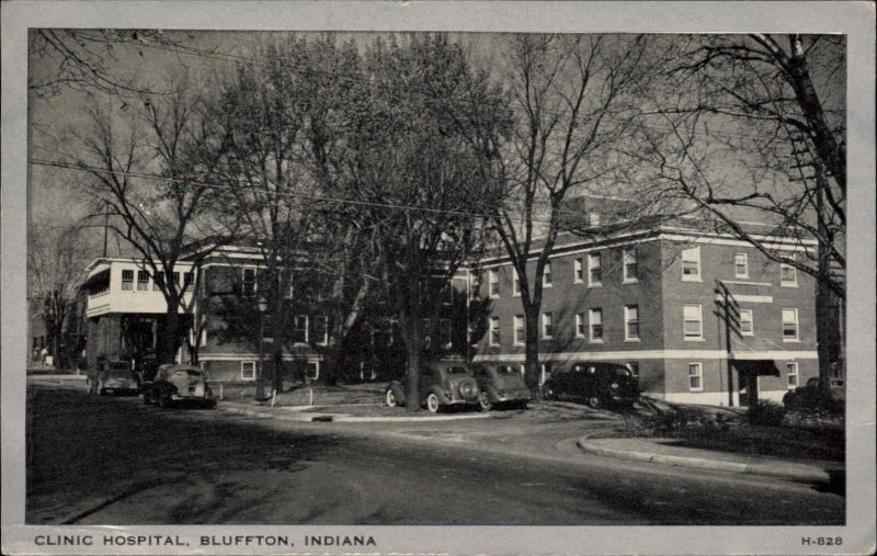 Bluffton Indiana IN Clinic Hospital Vintage Postcard