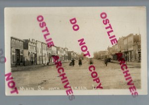 Remsen IOWA RPPC c1910 MAIN STREET Stores nr Cherokee Marcus Le Mars Orange City