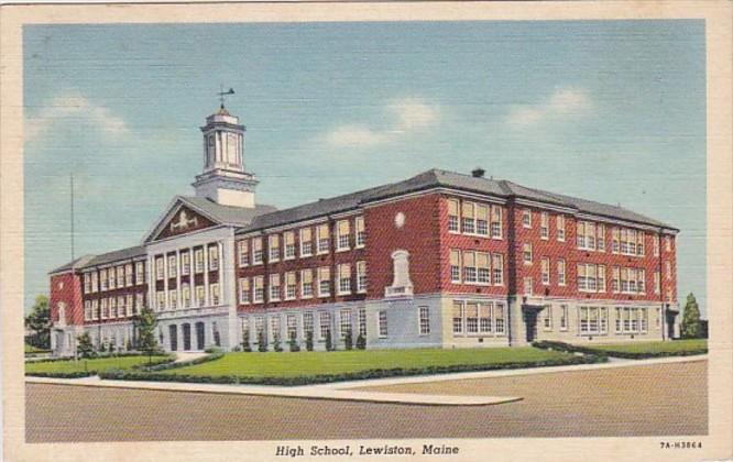 Maine Lewiston High School 1941 Curteich