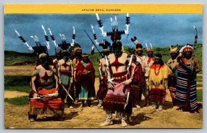 Apache Native American Indian Devil Dancers   Postcard