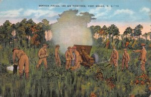 U.S. Army, Service Firing 155 mm Howitzer, Fort Bragg, N.C., Early Postcard