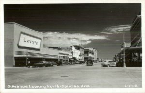 Douglas AZ G Ave Looking North Cline? Real Photo Postcard