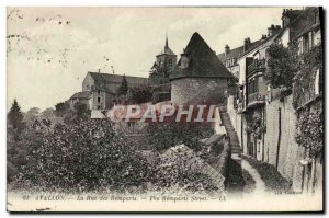 Old Postcard Avallon La Rue Des Remparts