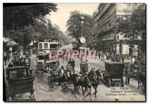 Old Postcard Paris Boulevard Montmartre Carrefour Drouot Bus