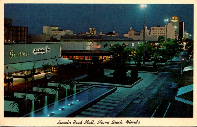 Florida Miami Beach Lincoln Road Mall At Night