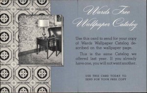 MONTGOMERY WARD Wallpaper Catalog Advertisement AD Old Postcard