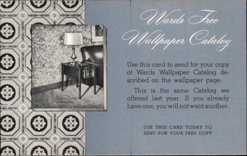 MONTGOMERY WARD Wallpaper Catalog Advertisement AD Old Postcard | Topics -  Advertising, Postcard