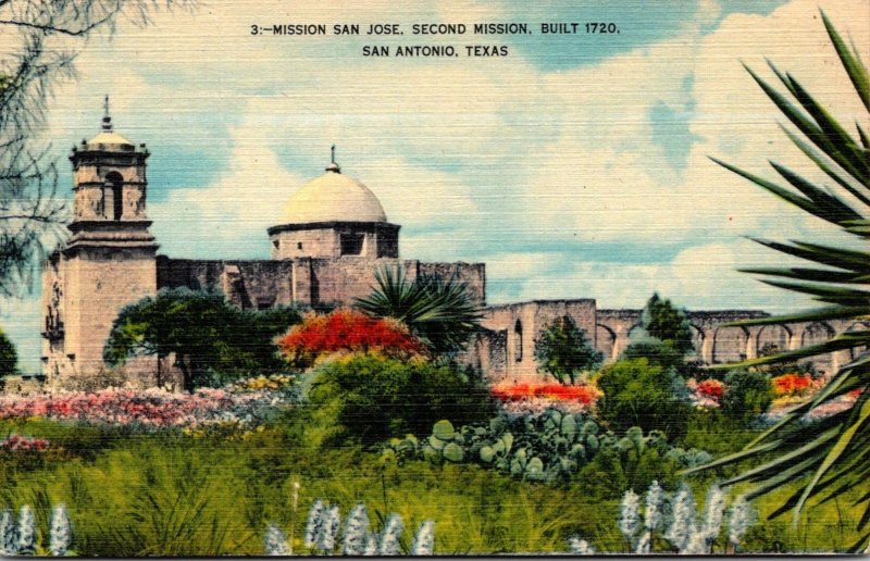 Texas San Antonio Mission San Jose Second Mission Built 1720 1944