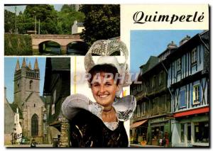 Postcard Modern Quimperle Costume and some views of the City Folklore