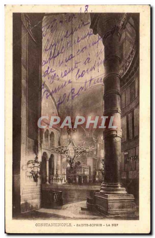 Postcard Old Constantinople St. Sophia Nef Turkey Turkey