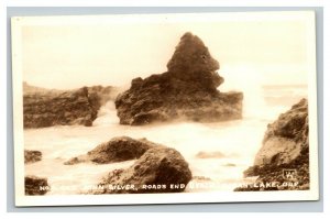 Vintage Early 1900's RPPC Postcard Roads End Beach Ocean Lake Oregon UNPOSTED