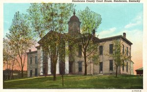 Vintage Postcard Henderson County Court House Henderson Kentucky KY Loge News