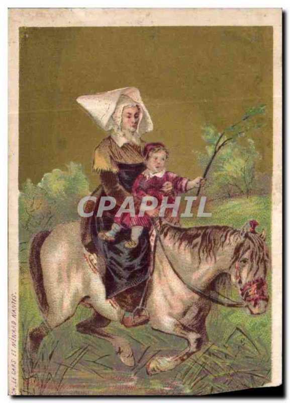 Chromo Woman and child riding