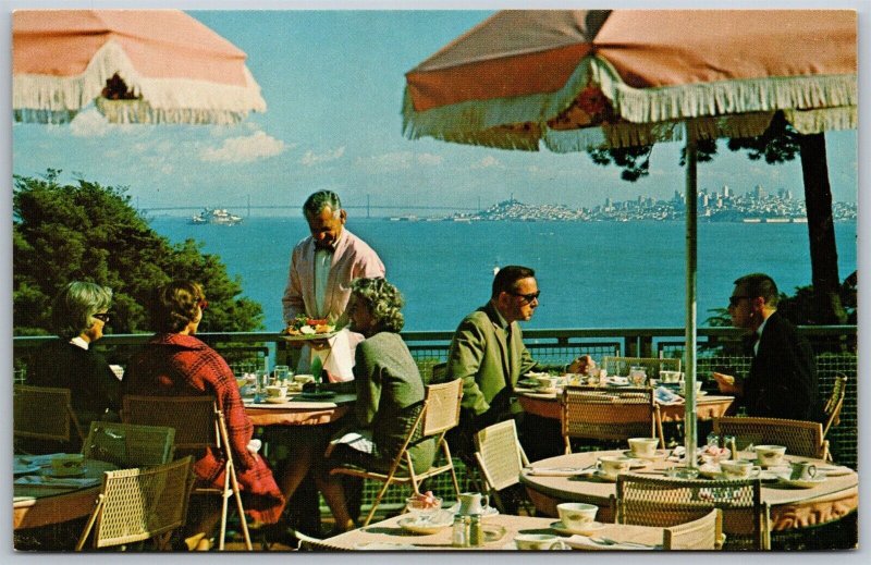 Vtg Sausalito California CA Continental Terrace Alta Mira Hotel Dining Postcard