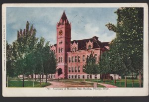 Montana MISSOULA University of Montana - Main Building - Embossed pm1910 ~ DB