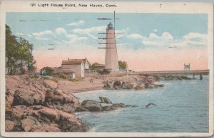 Postcard Light House Point New Haven CT