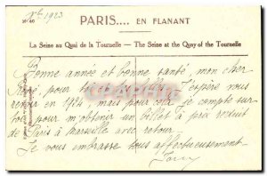 Postcard Old Paris Strolling the Seine at the Quai de la Tournelle