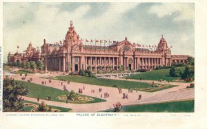 St. Louis Missouri, Electricity Palace Louisiana Purchase Expo. Vintage Postcard