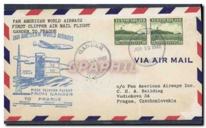 1 Letter Newfoundland Gander Flight to Prague June 15, 1946