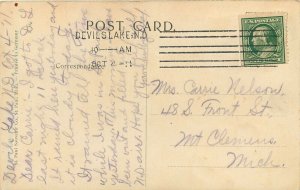 c1911 Postcard; Residence District 4th Street West, Devil's Lake ND Ramsey Co.