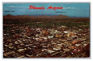 Postcard AZ Phoenix Arizona Aerial View Squaw Peak Camelback Mt.