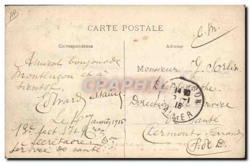Old Postcard Electricity Around Montlucon Dam on the Cher Rochebut top of the...