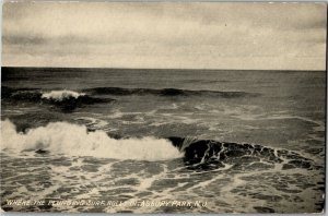 Where the Plunging Surf Rolls In, Asbury Park NJ Vintage Postcard E74