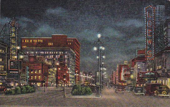 Louisiana New Orleans Canal Street At Night